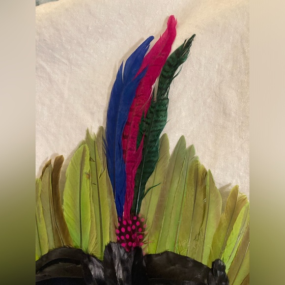 NWT Feather Mask Mardi Gras Masquerade, COSTUME Party Mask GREEN & BLACK - Picture 3 of 5